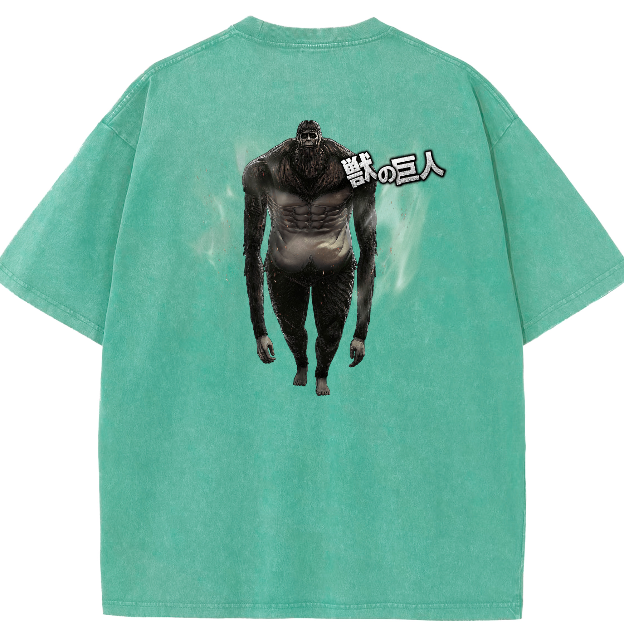 （画像用） 進撃の巨人 Attack on Titan 綿100% ヴィンテージ風 半袖Tシャツ（背面プリント）